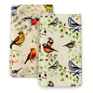 2pcs, Dish Cloth, Cute Birds Tea hand Towels, Absorbent Drying Cloth Farmhouse